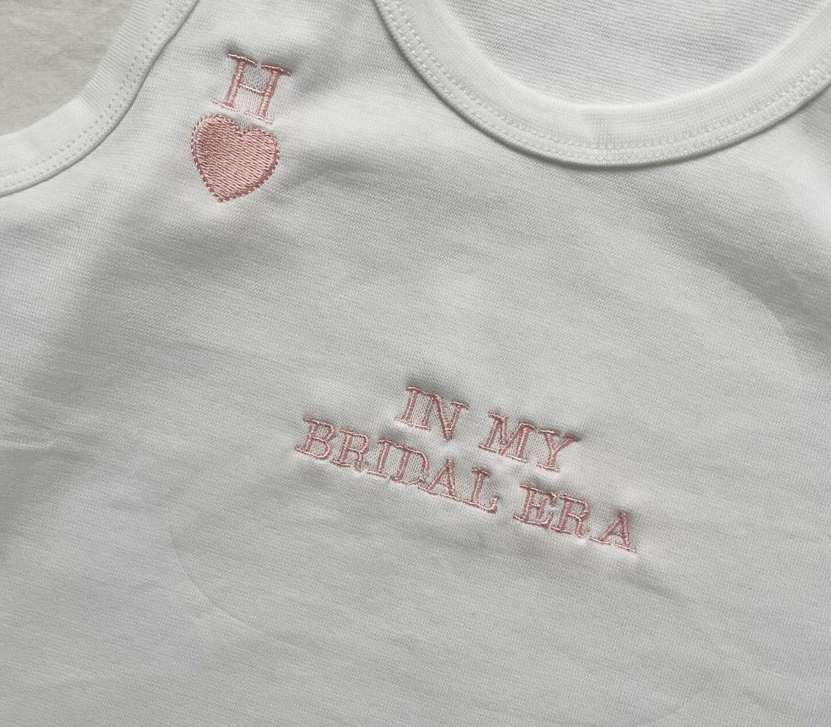 "IN MY BRIDAL ERA" initials top