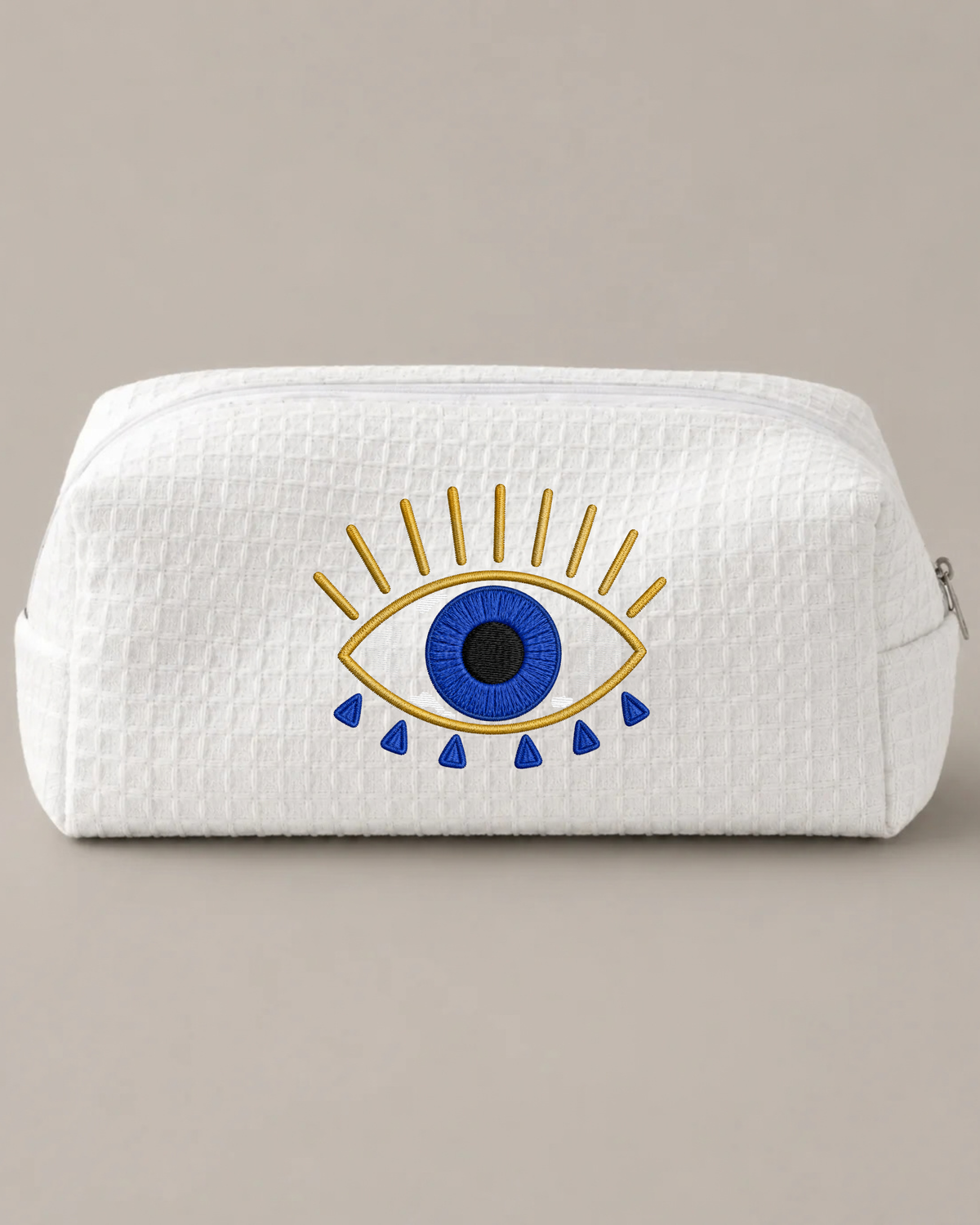 Golden Evil Eye White Pouch