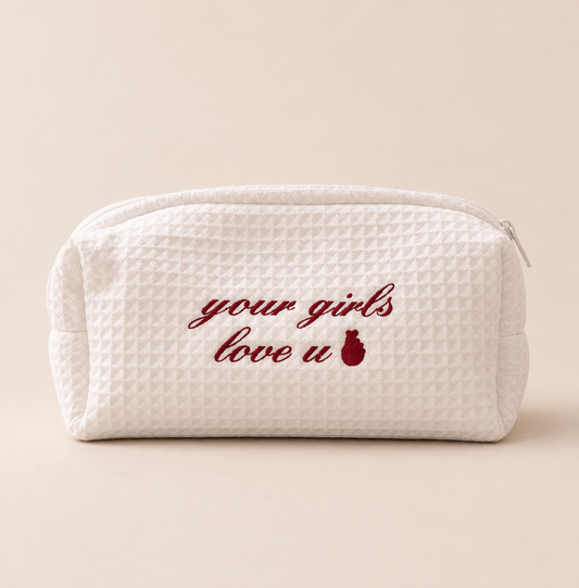 Your girls love u White pouch