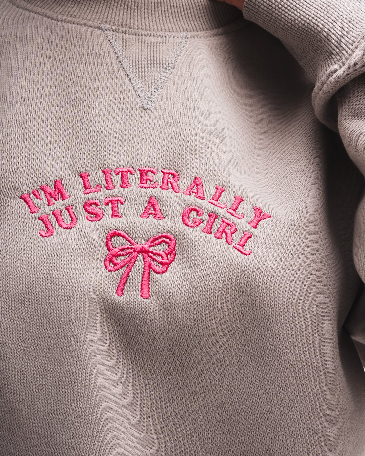 "I'm literally just a girl" Grey Sweater