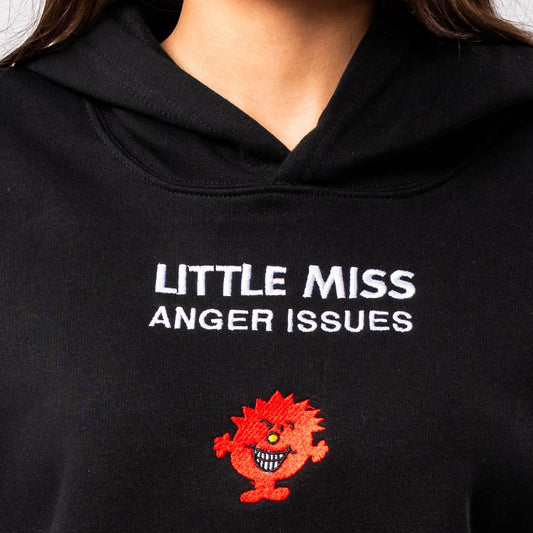 "Little Miss Anger-Issues" Black Oversized Hoodie